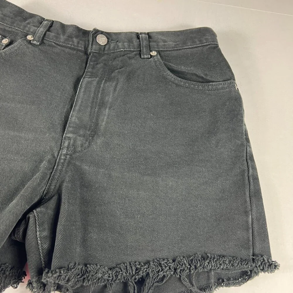 Y2K CK Calvin Klein Shorts Women Measured 30 High Rise Black Cut Off Denim Jorts